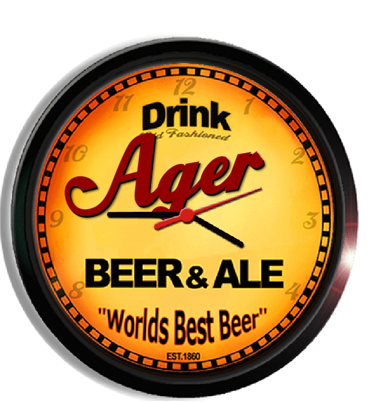 Personalized ager beer clock