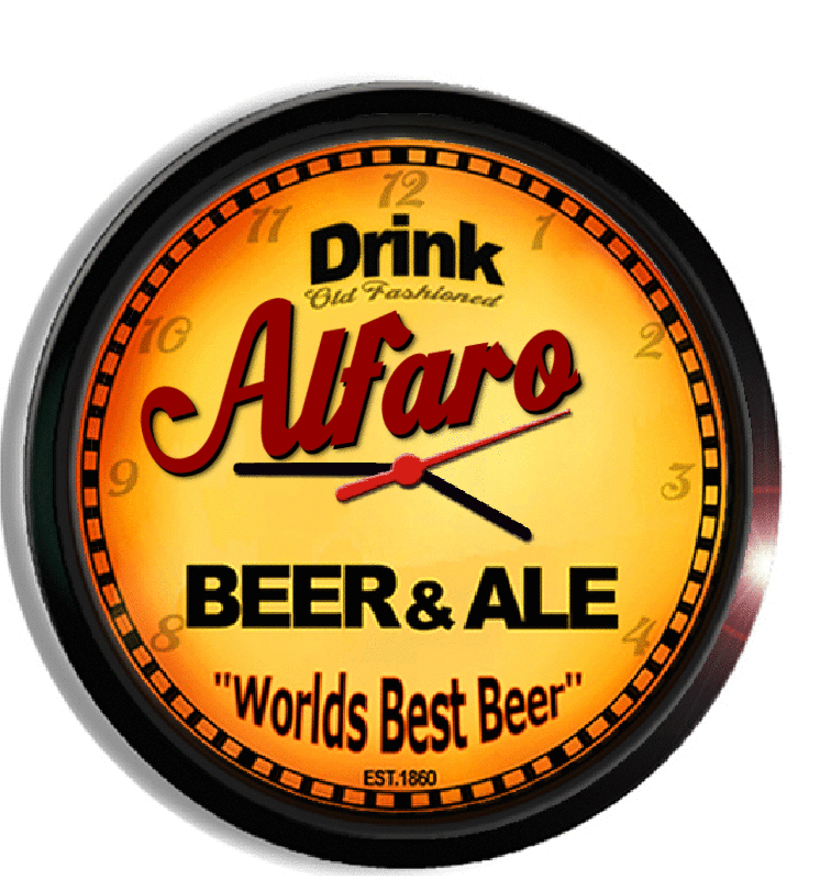Personalized alfaro beer clock