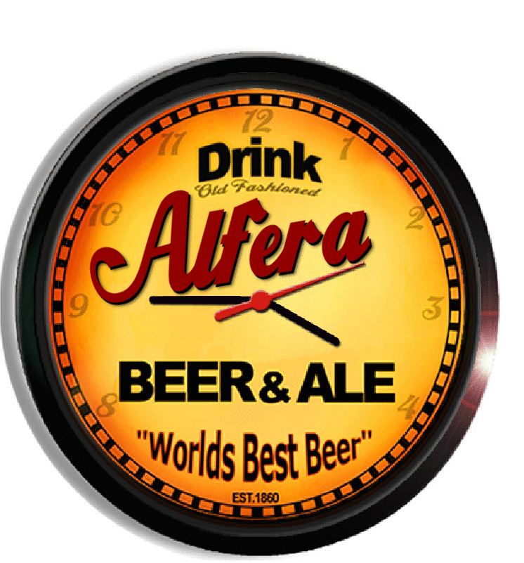 Personalized alfera beer clock
