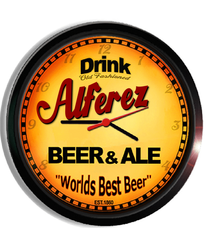 Personalized alferez beer clock