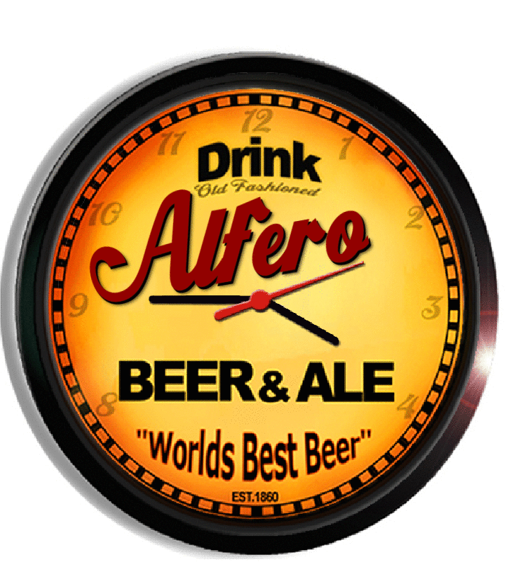 Personalized alfero beer clock