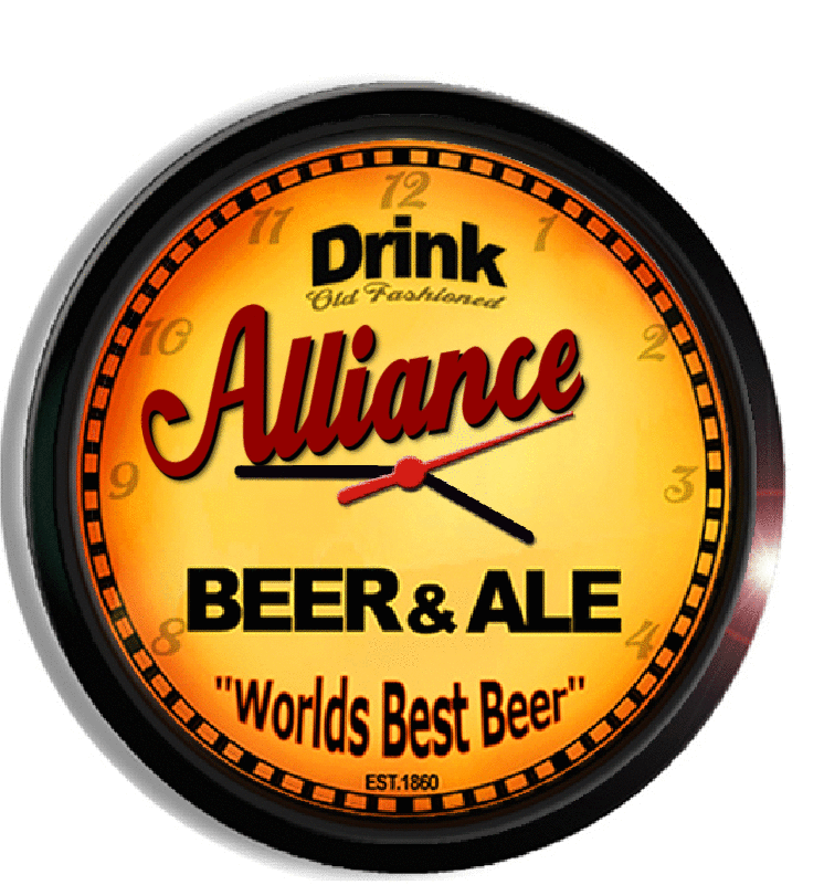 Personalized alliance beer clock