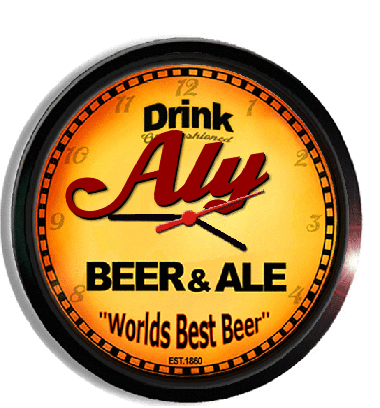 Personalized aly beer clock