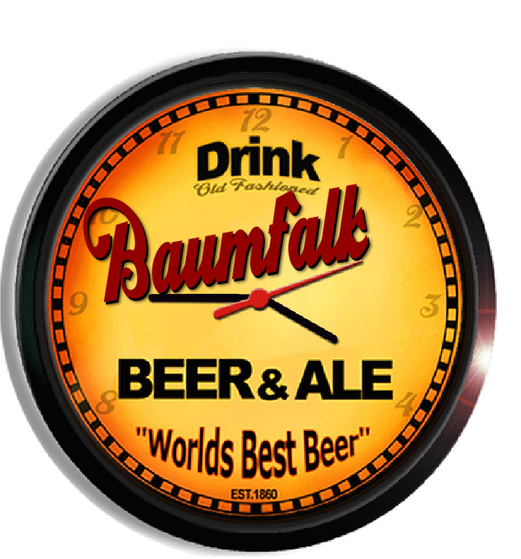 Personalized baumfalk beer clock