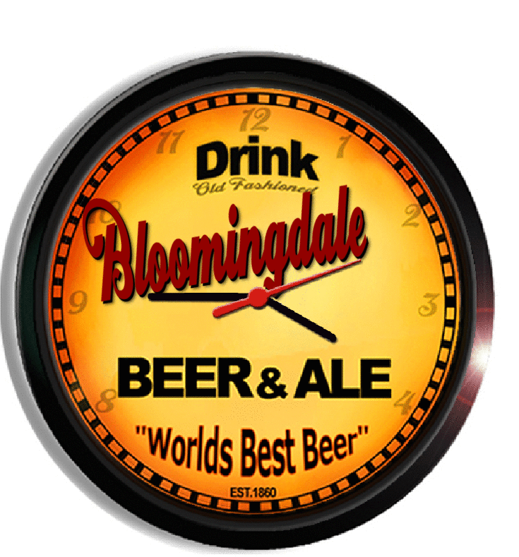 Personalized bloomingdale beer clock