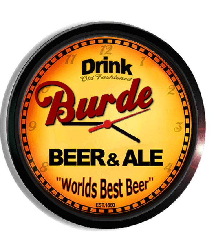 Personalized burde beer clock