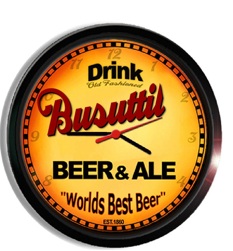 Personalized busuttil beer clock