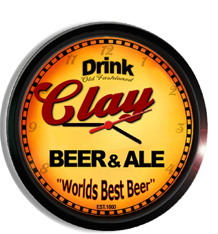 Personalized clay beer clock