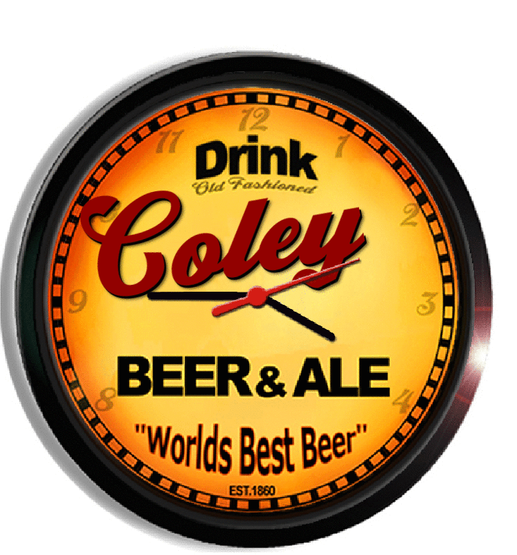 Personalized coley beer clock