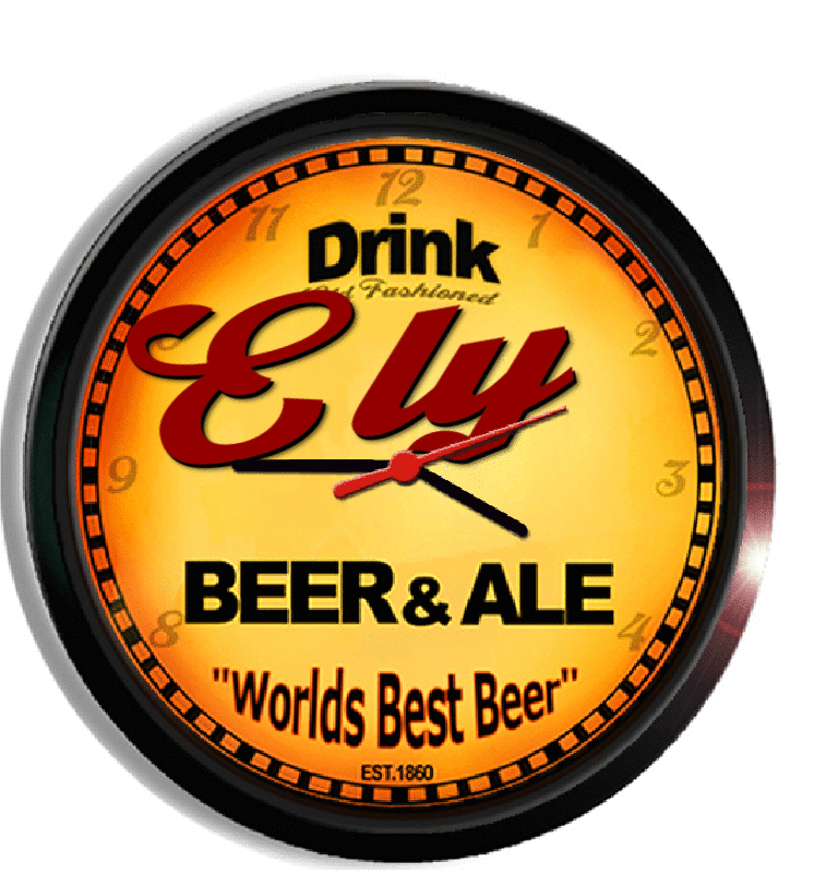 Personalized ely beer clock