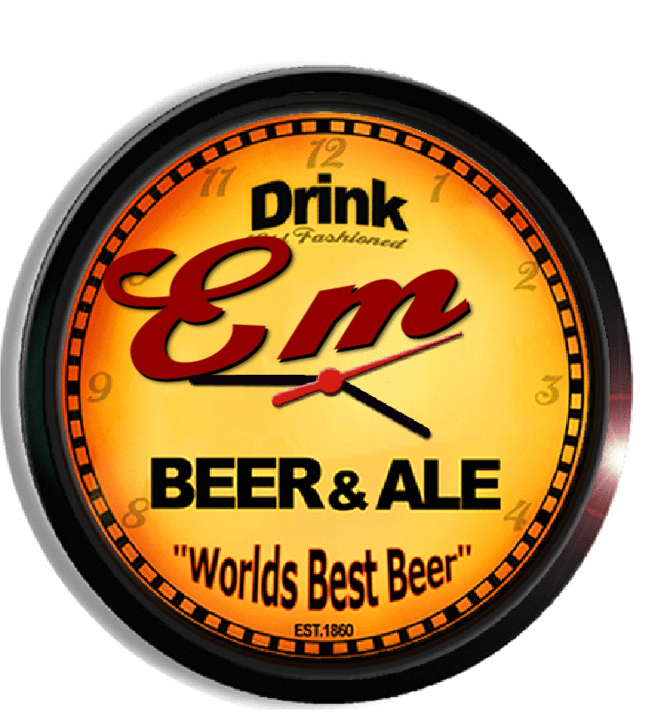 Personalized em beer clock