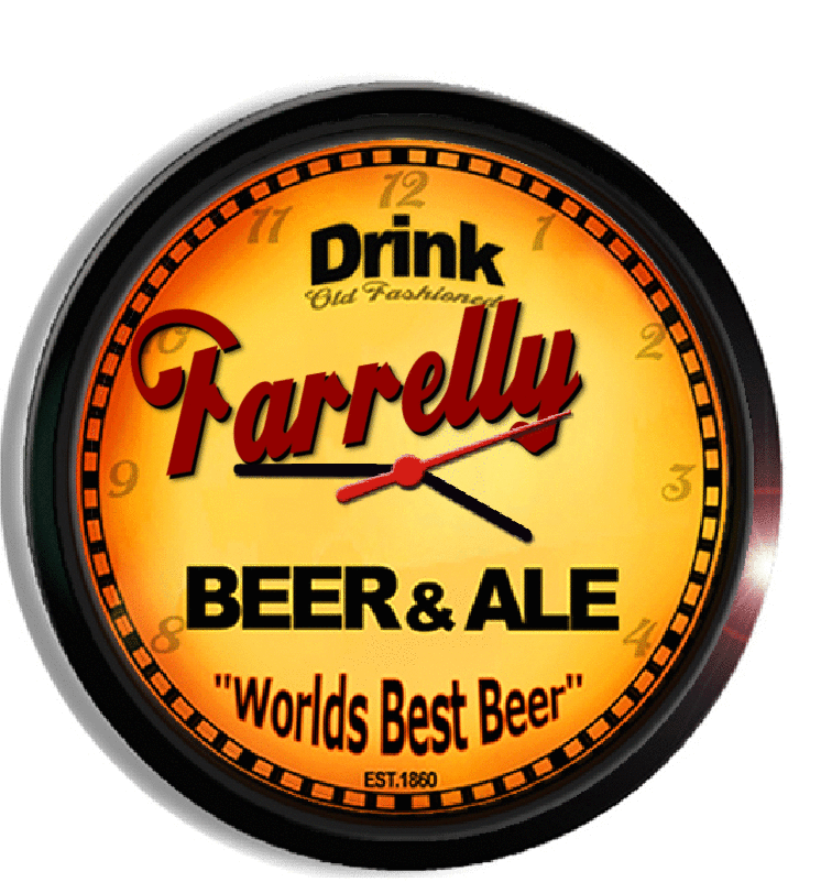 Personalized farrelly beer clock