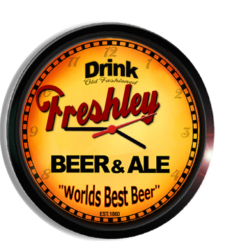 Personalized freshley beer clock