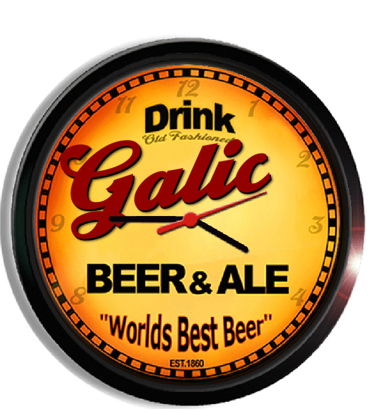 Personalized galic beer clock