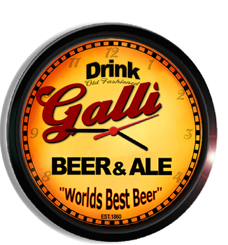 Personalized galli beer clock