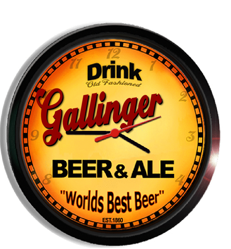 Personalized gallinger beer clock