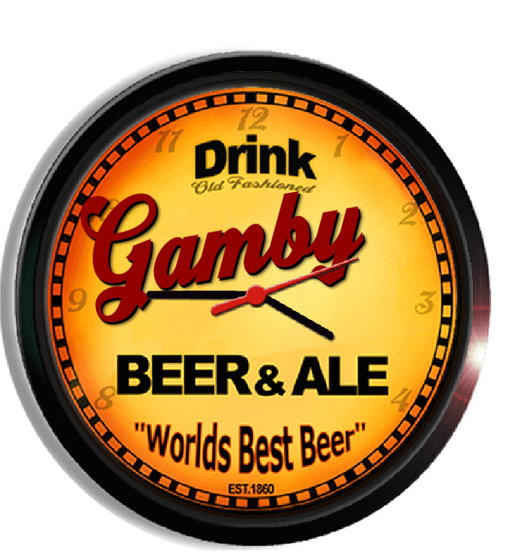 Personalized gamby beer clock