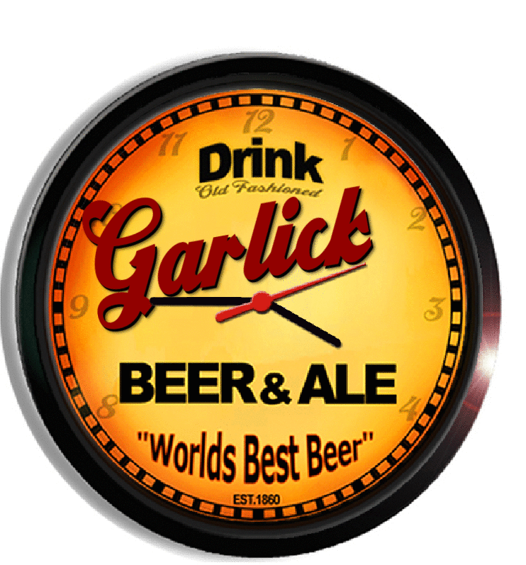 Personalized garlick beer clock