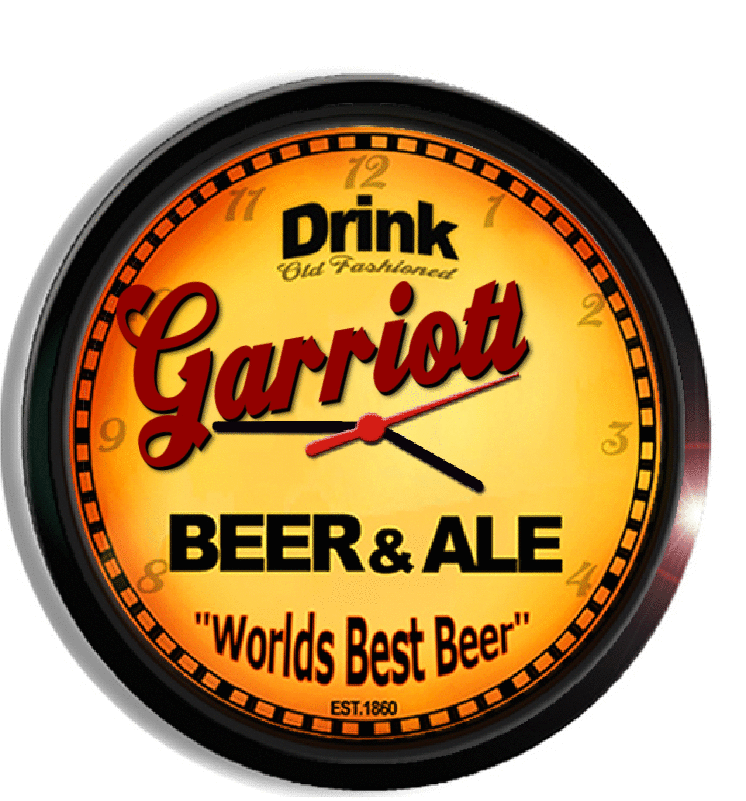 Personalized garriott beer clock