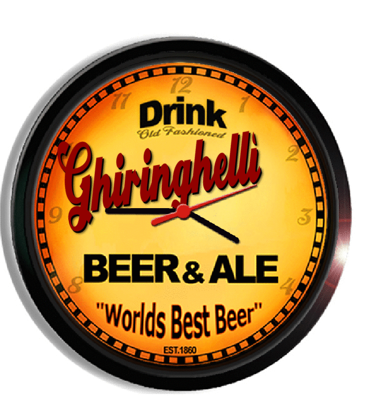 Personalized ghiringhelli beer clock