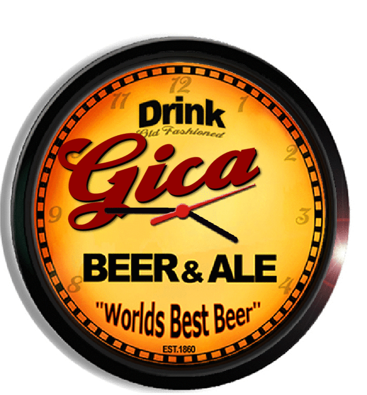Personalized gica beer clock
