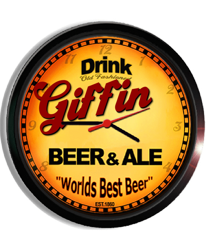 Personalized giffin beer clock
