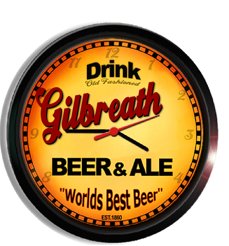 Personalized gilbreath beer clock