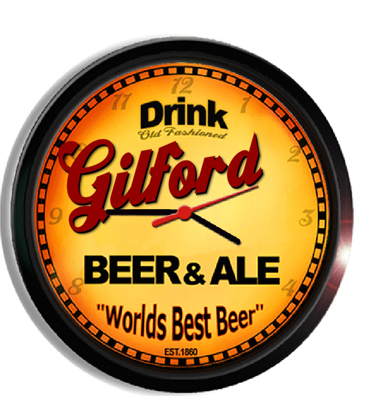 Personalized gilford beer clock