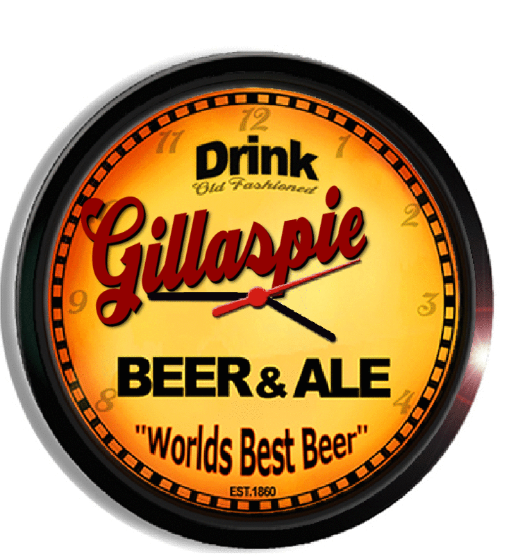 Personalized gillaspie beer clock