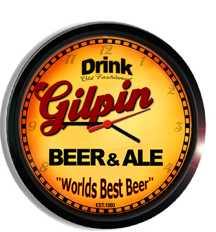 Personalized gilpin beer clock