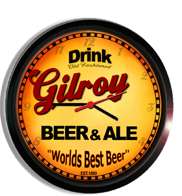 Personalized gilroy beer clock