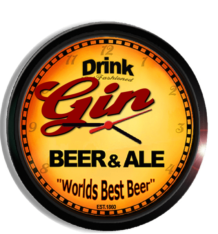 Personalized gin beer clock