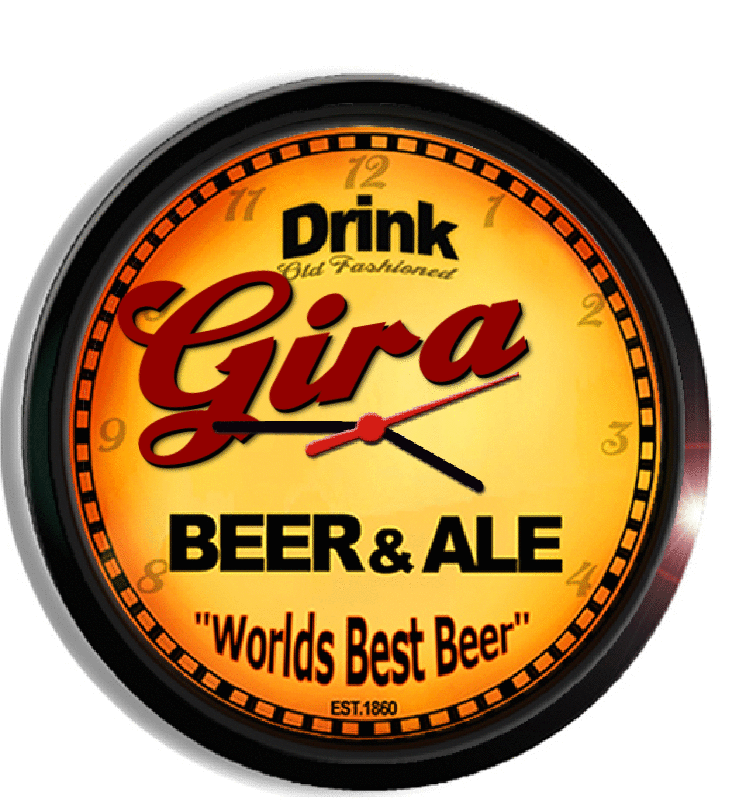 Personalized gira beer clock