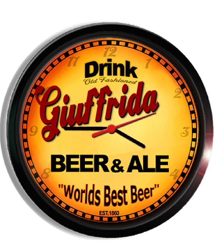 Personalized giuffrida beer clock