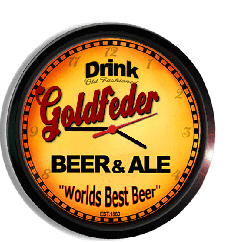 Personalized goldfeder beer clock
