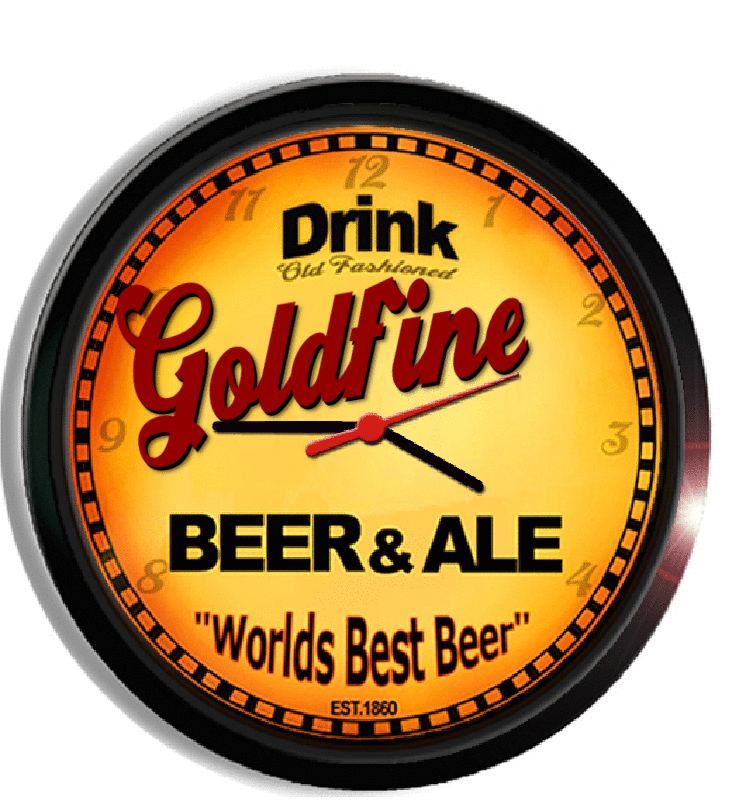 Personalized goldfine beer clock