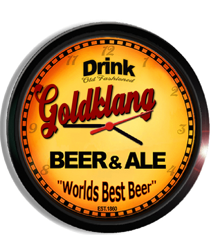Personalized goldklang beer clock