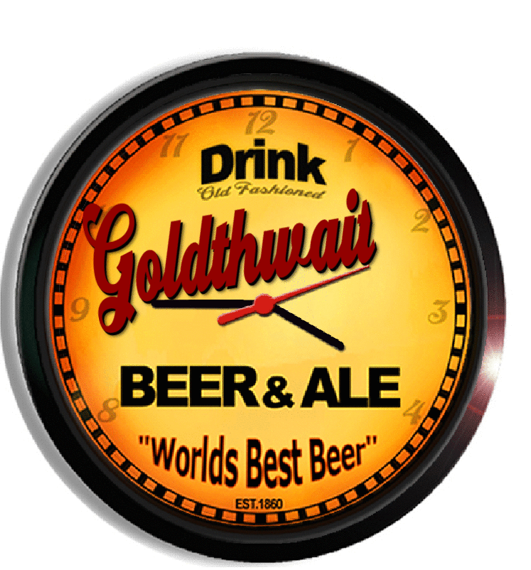 Personalized goldthwait beer clock