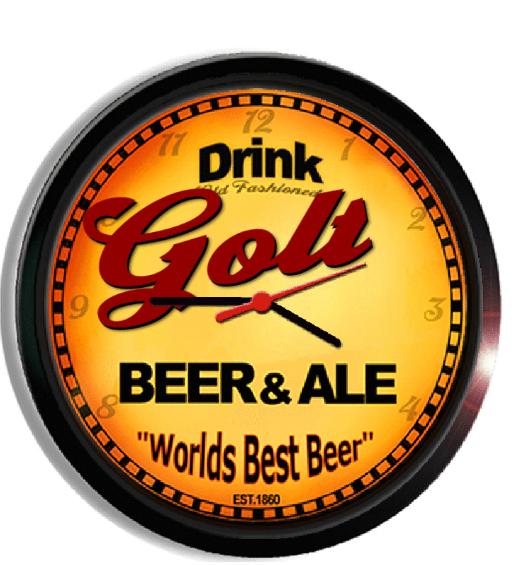 Personalized golt beer clock