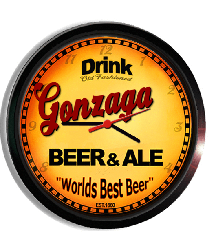 Personalized gonzaga beer clock