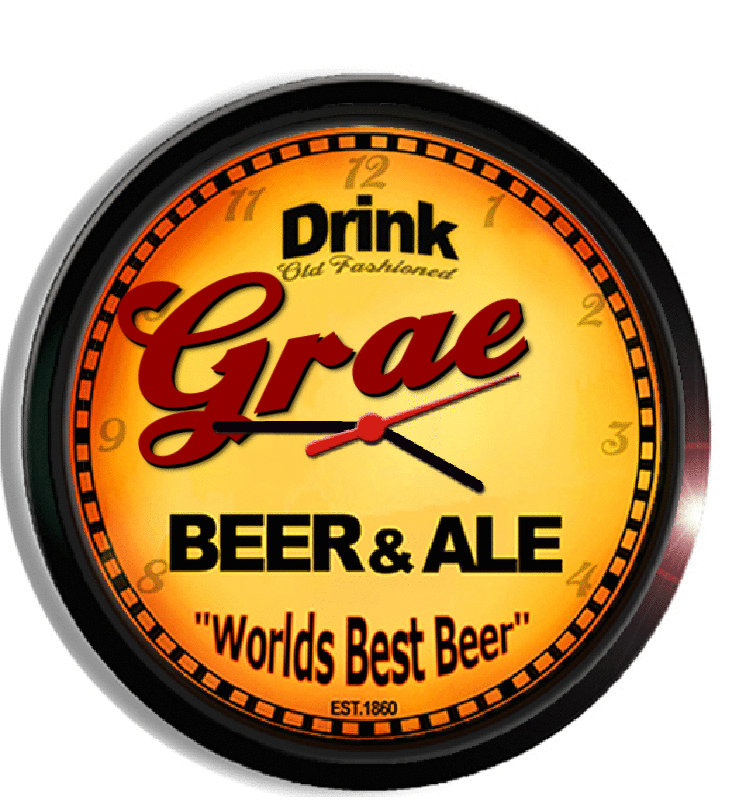 Personalized grae beer clock