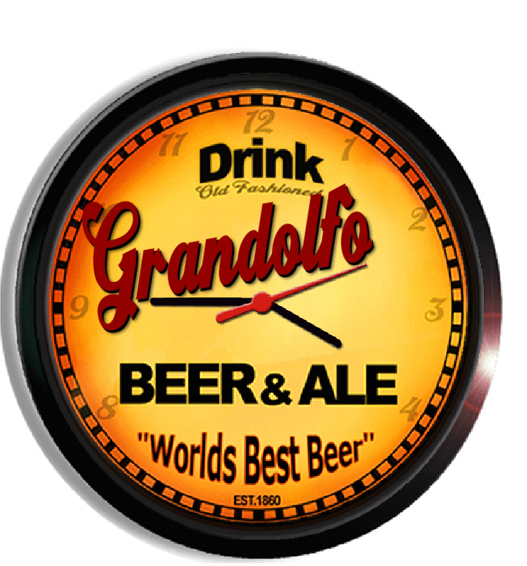 Personalized grandolfo beer clock