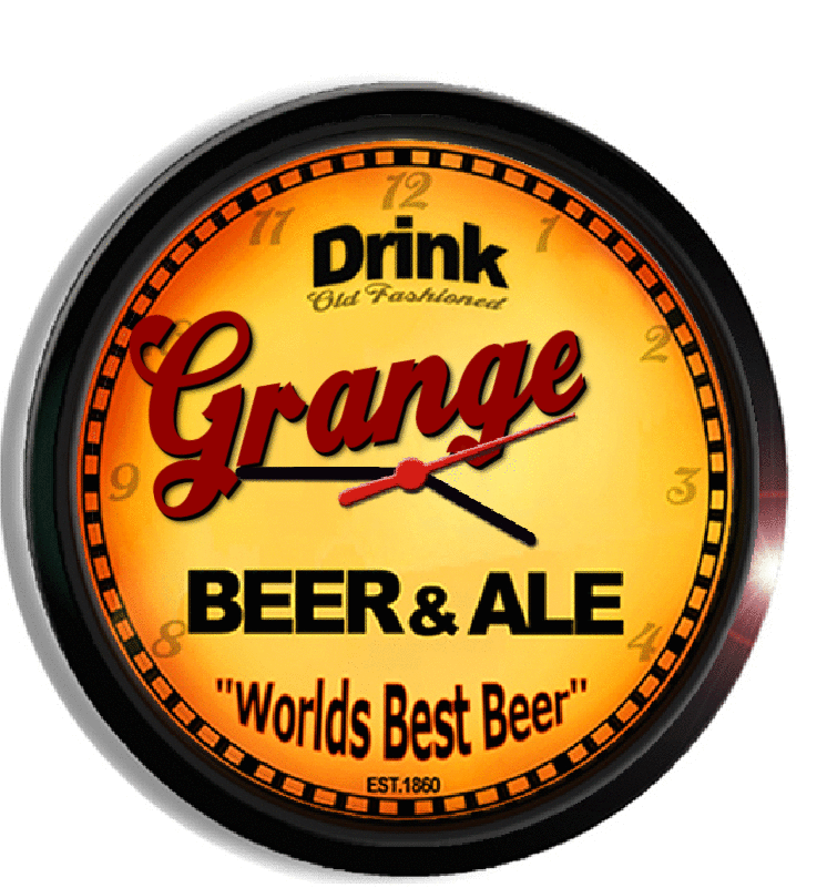 Personalized grange beer clock
