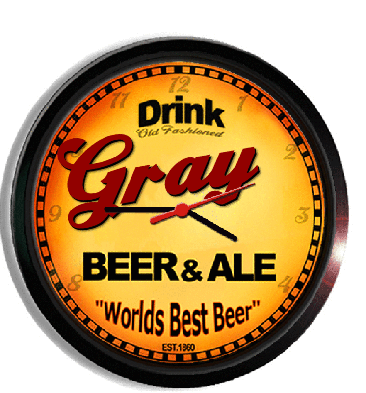 Personalized gray beer clock