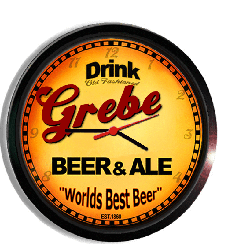 Personalized grebe beer clock