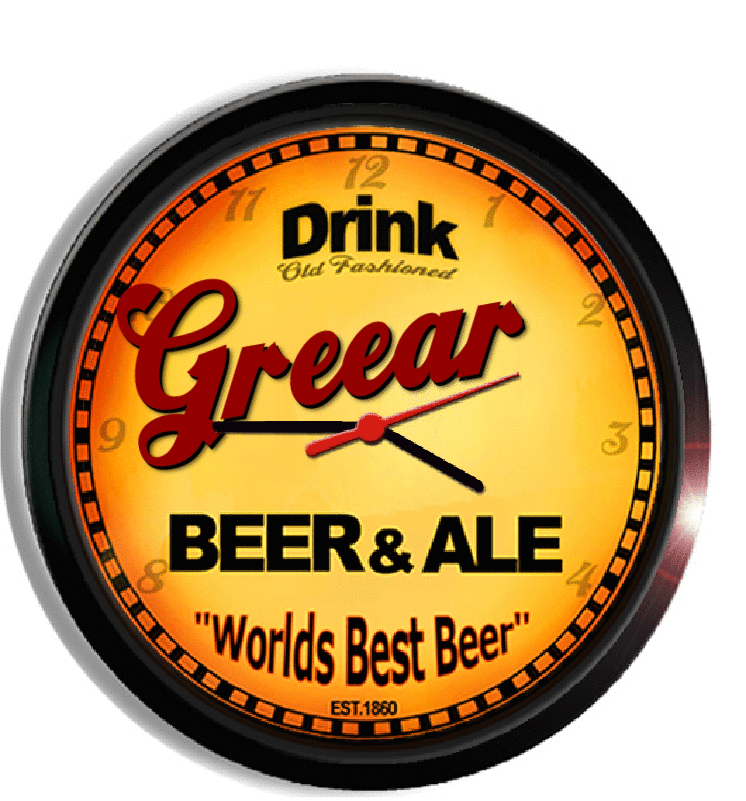 Personalized greear beer clock