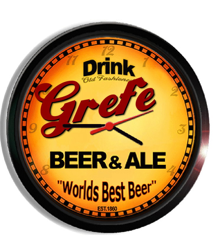 Personalized grefe beer clock