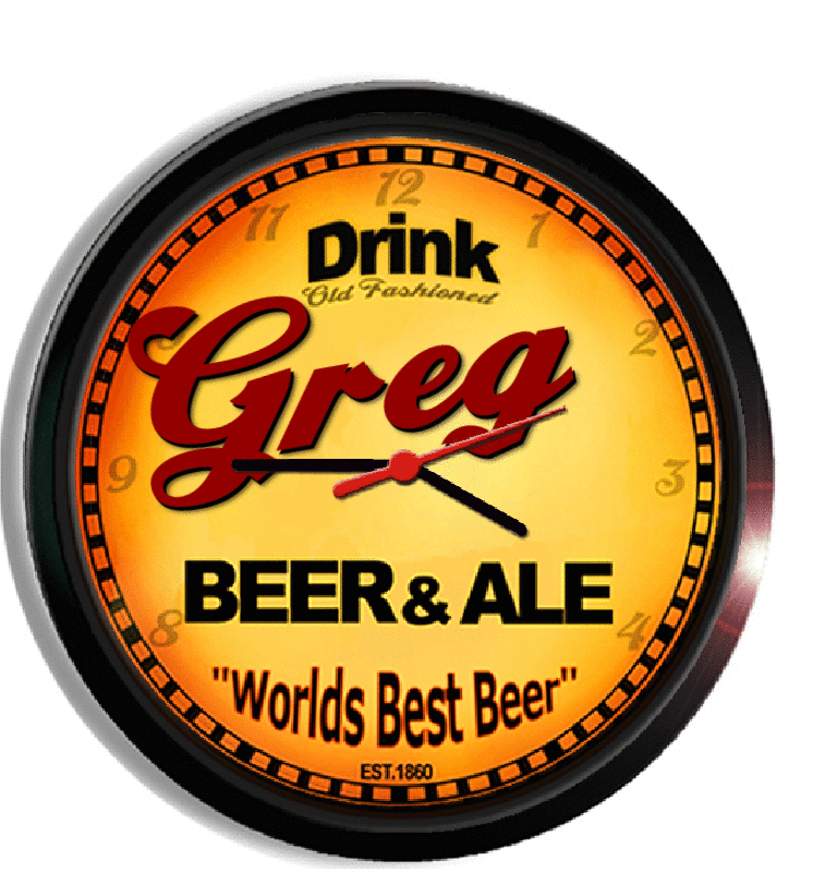 Personalized greg beer clock