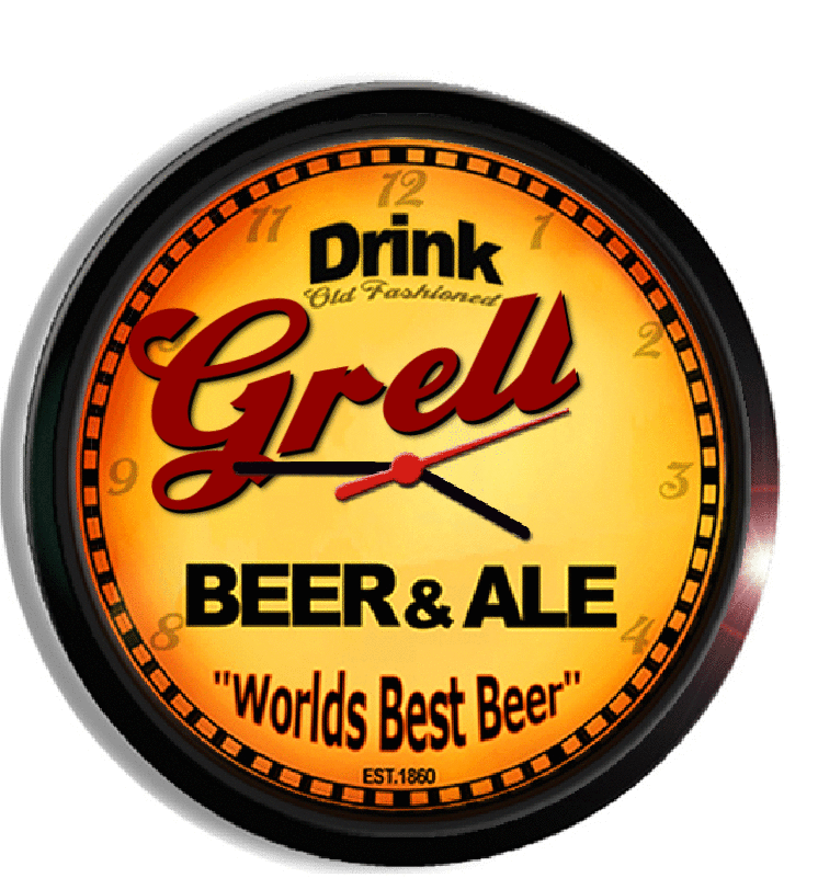 Personalized grell beer clock