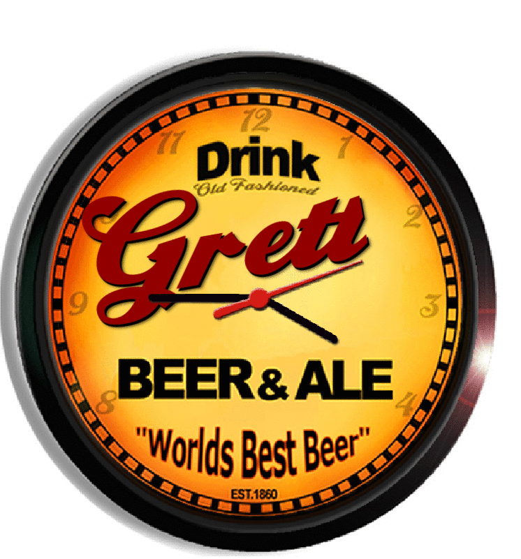 Personalized grett beer clock